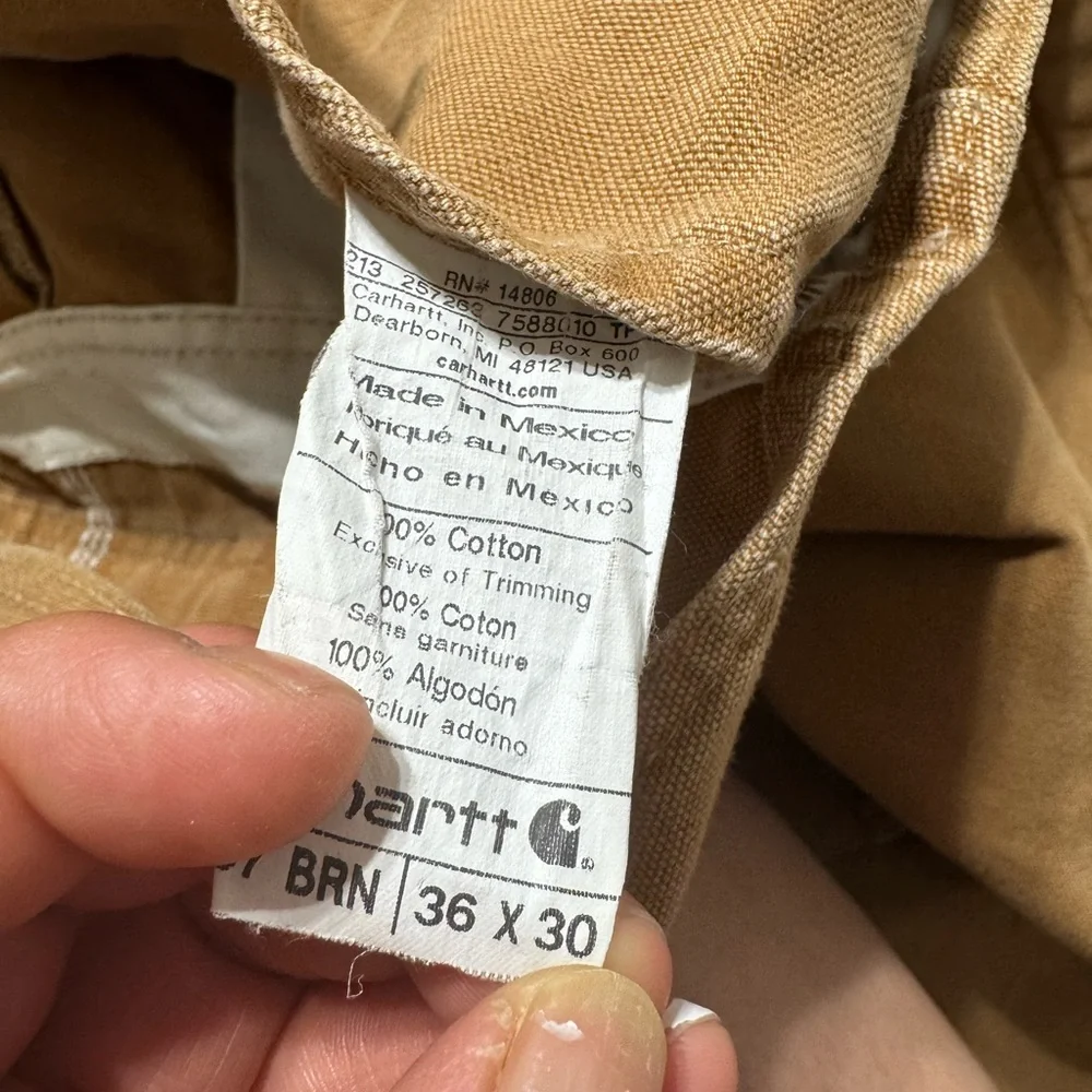 Carhartt Men's Brown Cargo Overalls Double Knee Outdoors - Picture 7 of 8